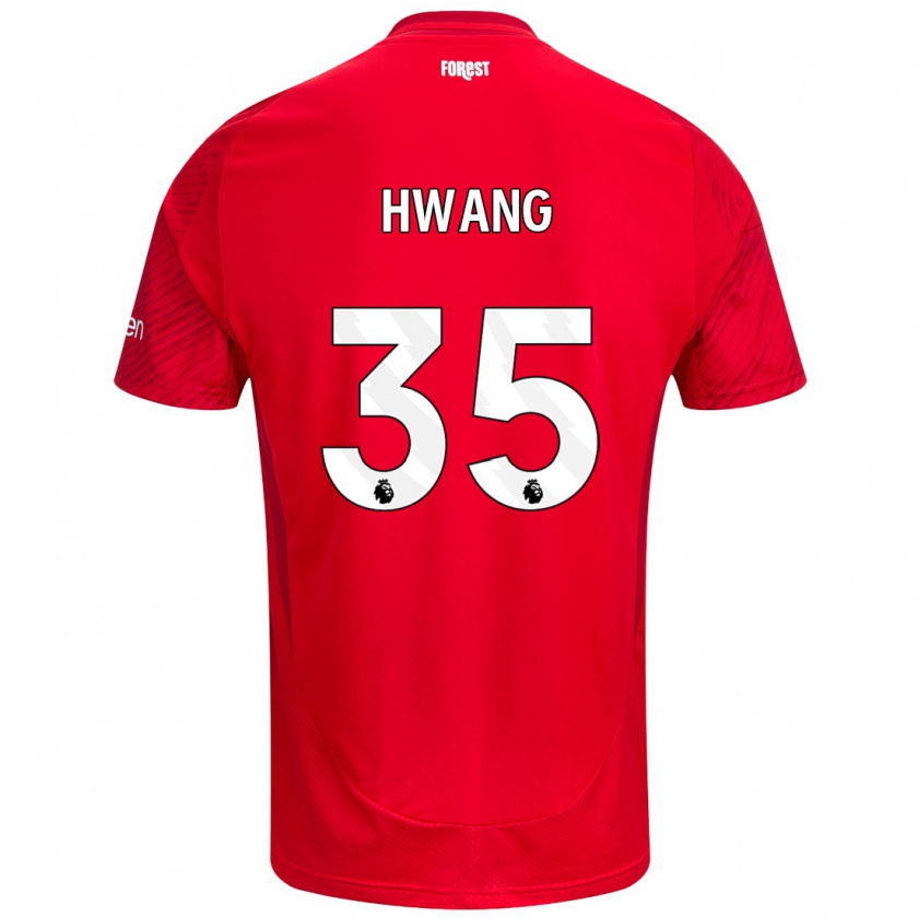 Kandiny Kinderen Ui-Jo Hwang #35 Rood Wit Thuisshirt Thuistenue 2024/25 T-Shirt