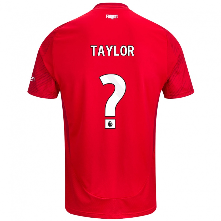 Kandiny Kinderen Dale Taylor #0 Rood Wit Thuisshirt Thuistenue 2024/25 T-Shirt