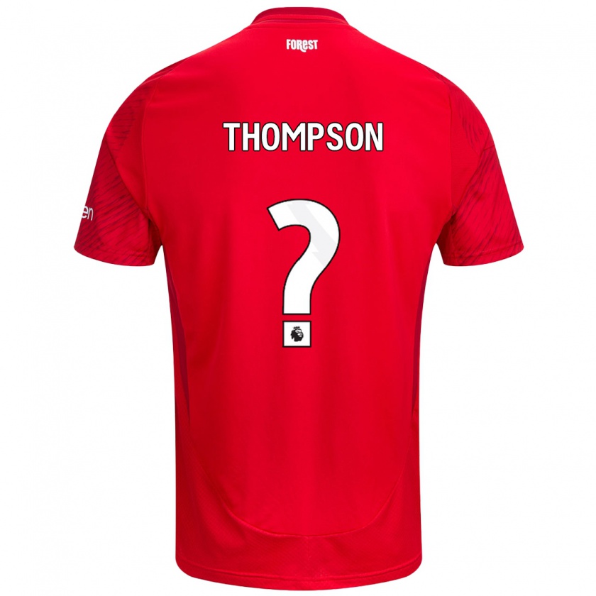 Kandiny Bambino Maglia Will Thompson #0 Rosso Bianco Kit Gara Home 2024/25 Maglietta