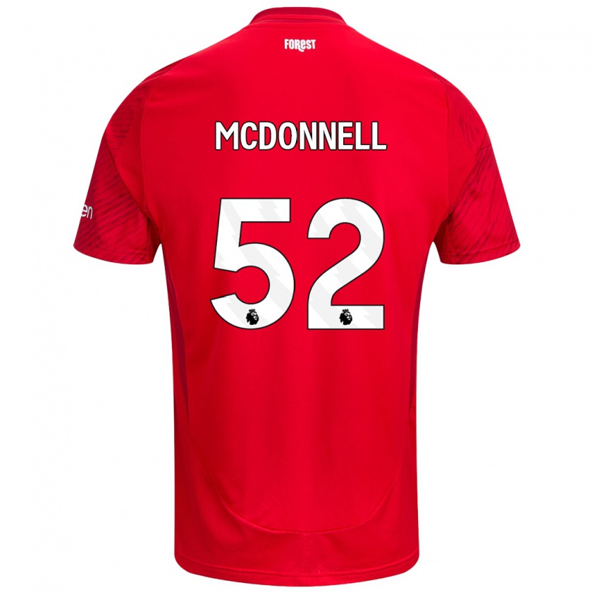 Kandiny Bambino Maglia Jamie Mcdonnell #52 Rosso Bianco Kit Gara Home 2024/25 Maglietta