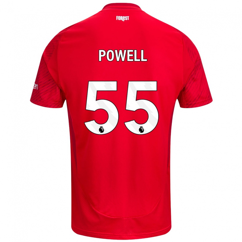 Kandiny Kinderen Josh Powell #55 Rood Wit Thuisshirt Thuistenue 2024/25 T-Shirt