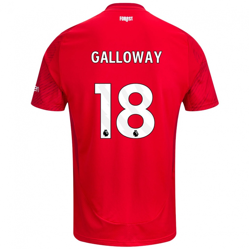 Kandiny Bambino Maglia Bridget Galloway #18 Rosso Bianco Kit Gara Home 2024/25 Maglietta