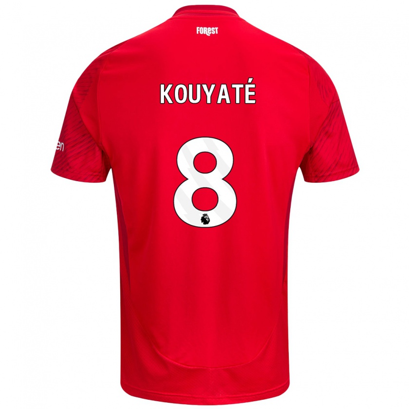 Kandiny Kinder Cheikhou Kouyaté #8 Rot Weiß Heimtrikot Trikot 2024/25 T-Shirt Österreich