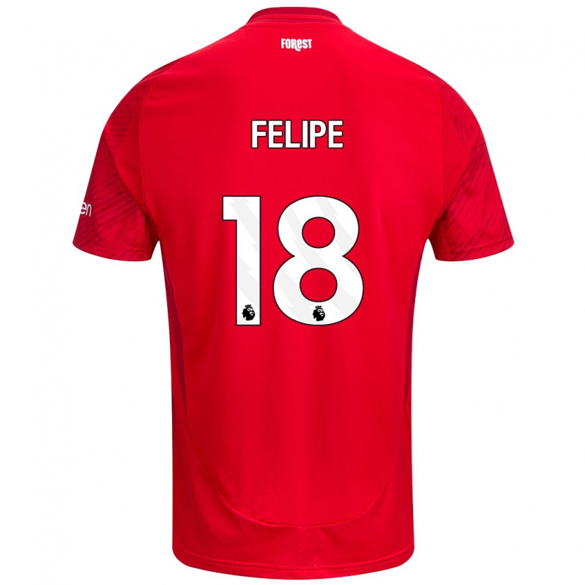 Kandiny Kinderen Felipe #18 Rood Wit Thuisshirt Thuistenue 2024/25 T-Shirt