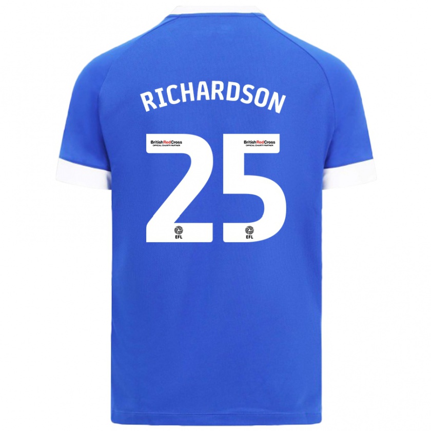 Kandiny Kinderen Tija Richardson #25 Hemelsblauw Thuisshirt Thuistenue 2024/25 T-Shirt België