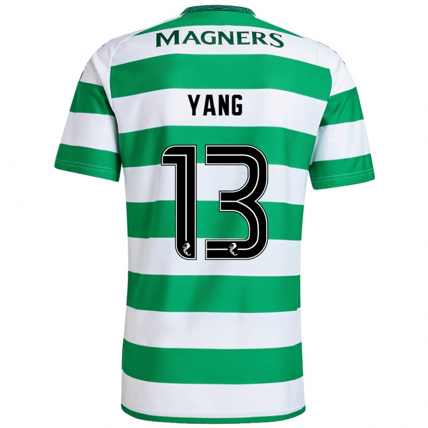 Kandiny Bambino Maglia Hyun-Jun Yang #13 Verde Bianco Kit Gara Home 2024/25 Maglietta