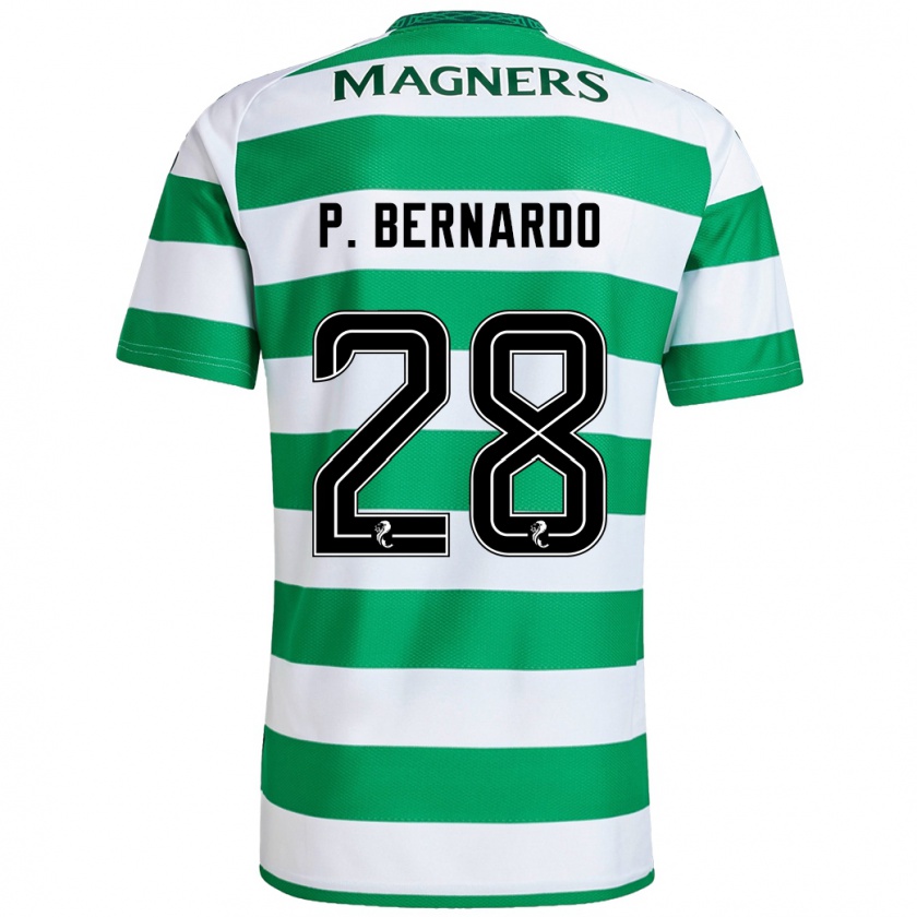 Kandiny Niño Camiseta Paulo Bernardo #28 Verde Blanco 1ª Equipación 2024/25 La Camisa México