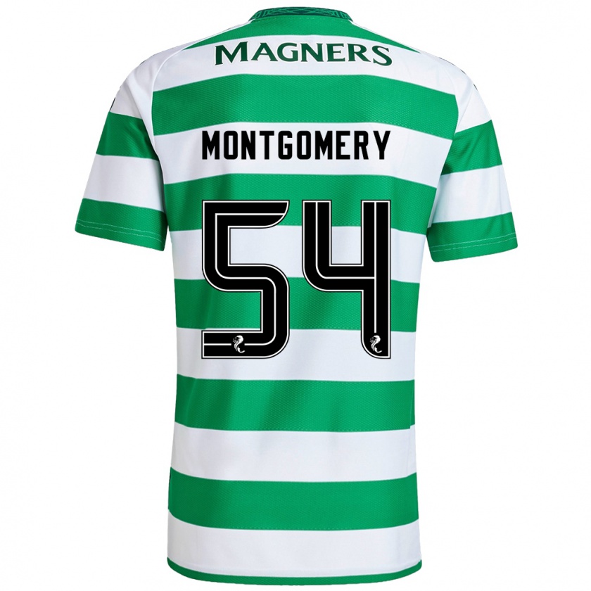 Kandiny Niño Camiseta Adam Montgomery #54 Verde Blanco 1ª Equipación 2024/25 La Camisa México