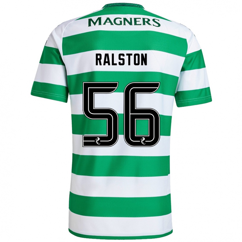 Kandiny Bambino Maglia Anthony Ralston #56 Verde Bianco Kit Gara Home 2024/25 Maglietta