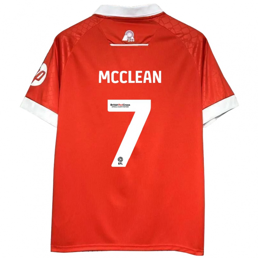 Kandiny Bambino Maglia James Mcclean #7 Rosso Bianco Kit Gara Home 2024/25 Maglietta