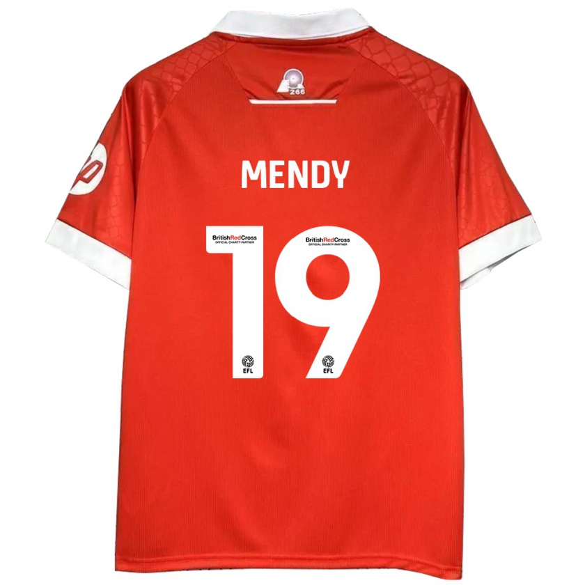 Kandiny Kinderen Jacob Mendy #19 Rood Wit Thuisshirt Thuistenue 2024/25 T-Shirt België