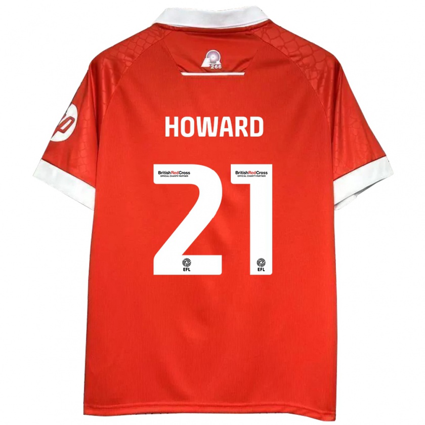 Kandiny Bambino Maglia Mark Howard #21 Rosso Bianco Kit Gara Home 2024/25 Maglietta