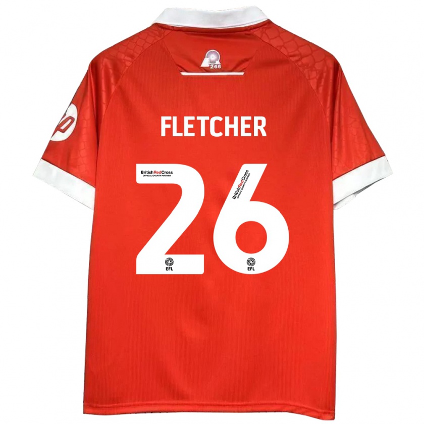 Kandiny Bambino Maglia Steven Fletcher #26 Rosso Bianco Kit Gara Home 2024/25 Maglietta