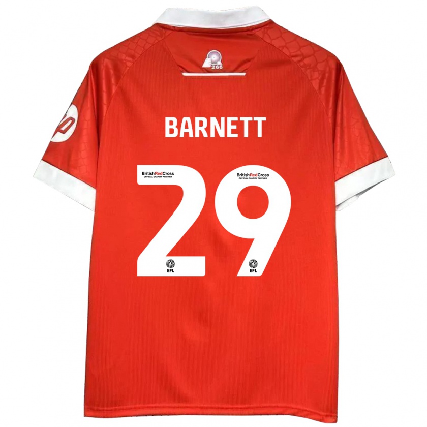 Kandiny Bambino Maglia Ryan Barnett #29 Rosso Bianco Kit Gara Home 2024/25 Maglietta