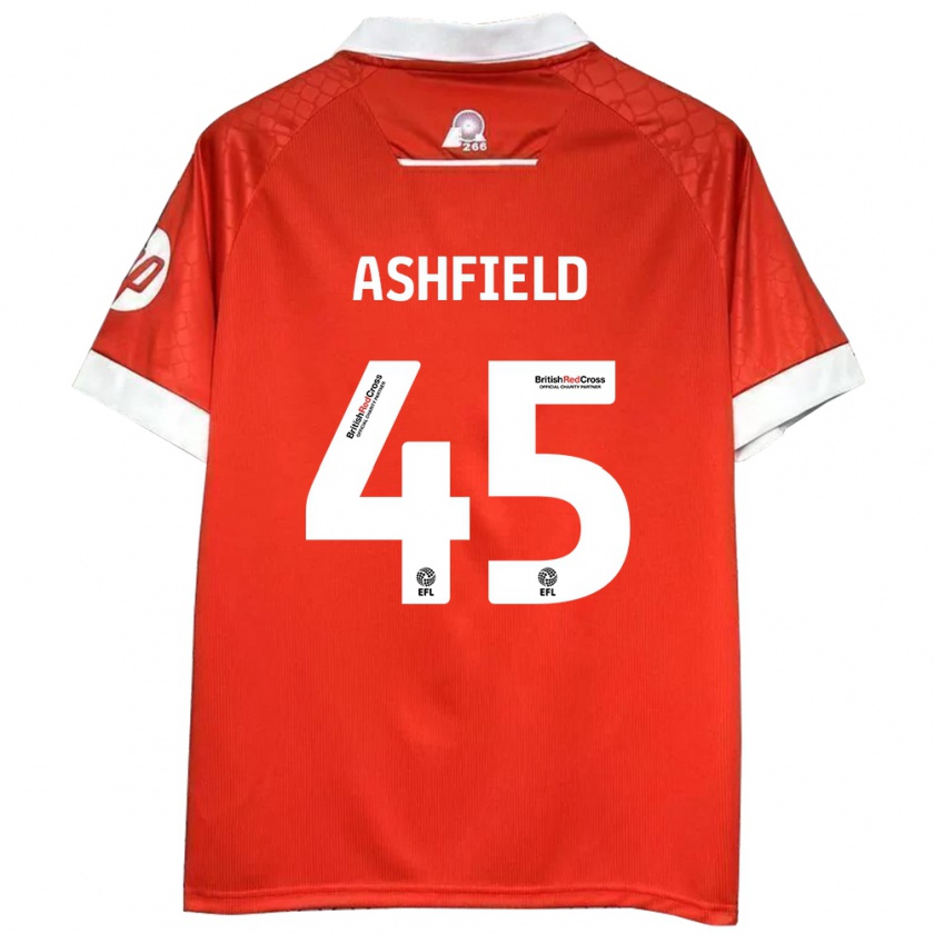 Kandiny Bambino Maglia Harry Ashfield #45 Rosso Bianco Kit Gara Home 2024/25 Maglietta