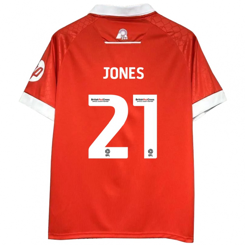 Kandiny Bambino Maglia Lili Jones #21 Rosso Bianco Kit Gara Home 2024/25 Maglietta