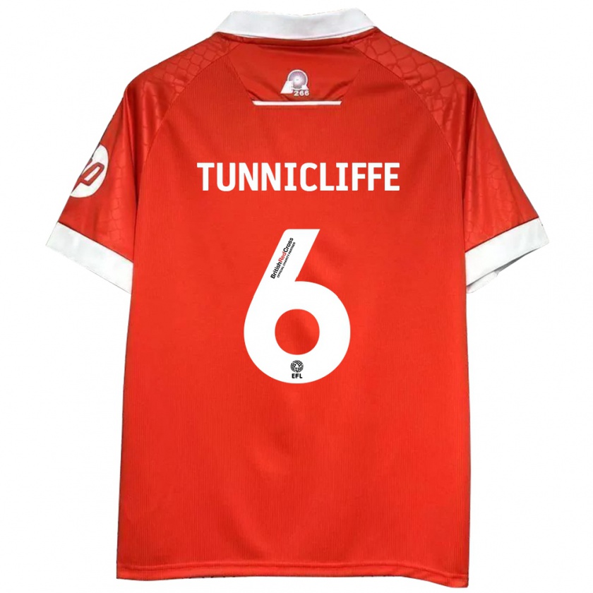 Kandiny Kinderen Jordan Tunnicliffe #6 Rood Wit Thuisshirt Thuistenue 2024/25 T-Shirt België