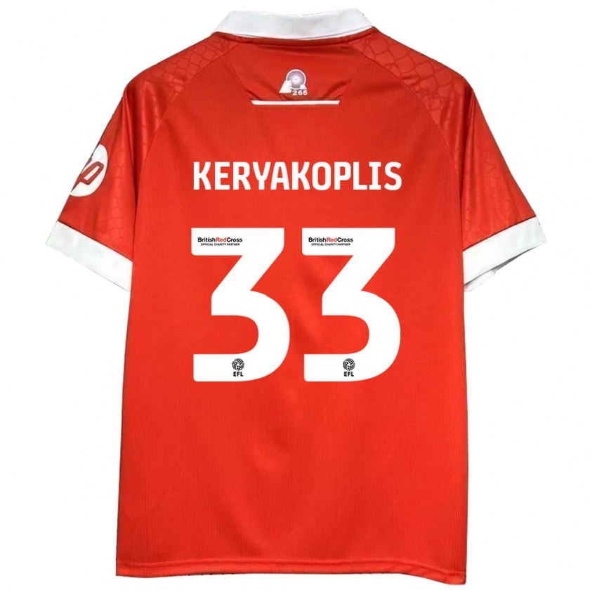 Kandiny Bambino Maglia Hannah Keryakoplis #33 Rosso Bianco Kit Gara Home 2024/25 Maglietta