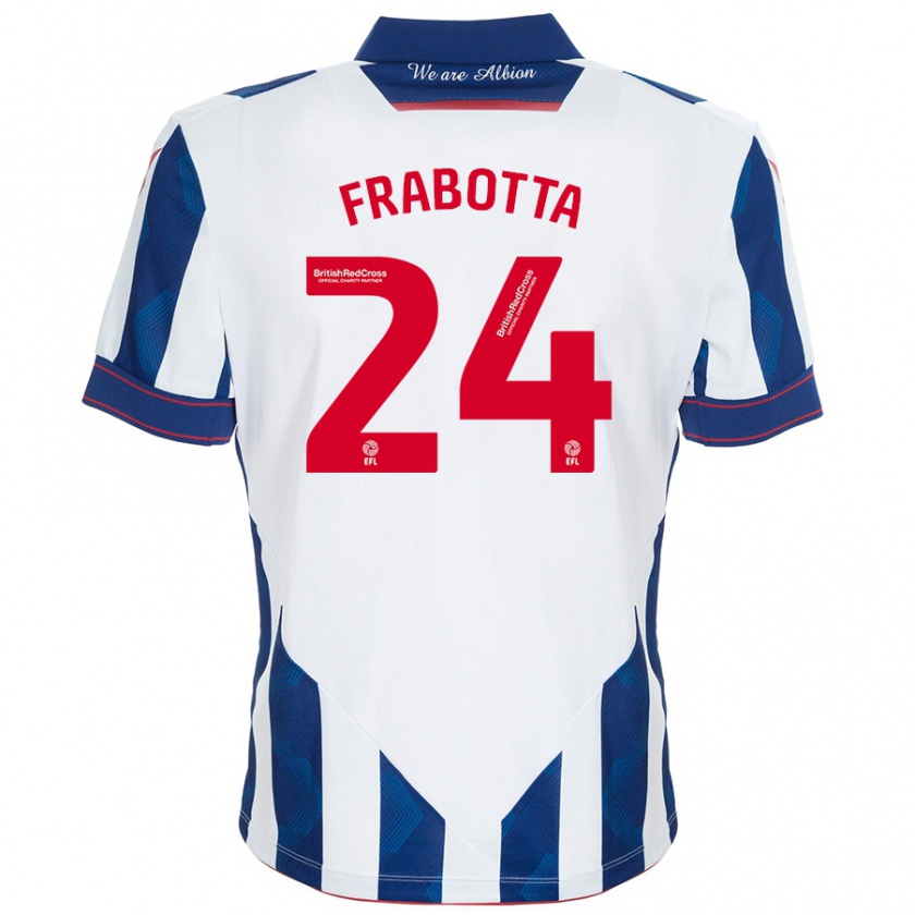 Kandiny Bambino Maglia Gianluca Frabotta #24 Bianco Blu Scuro Kit Gara Home 2024/25 Maglietta