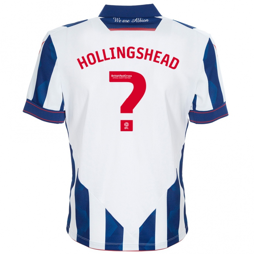 Kandiny Kinderen Ronnie Hollingshead #0 Wit Donkerblauw Thuisshirt Thuistenue 2024/25 T-Shirt