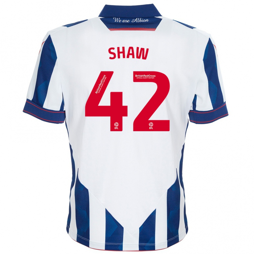 Kandiny Kinder Josh Shaw #42 Weiß Dunkelblau Heimtrikot Trikot 2024/25 T-Shirt Österreich