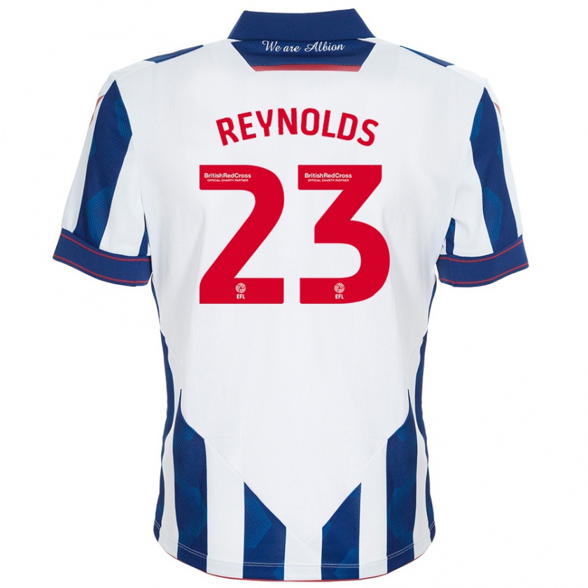 Kandiny Kinderen Taylor Reynolds #23 Wit Donkerblauw Thuisshirt Thuistenue 2024/25 T-Shirt