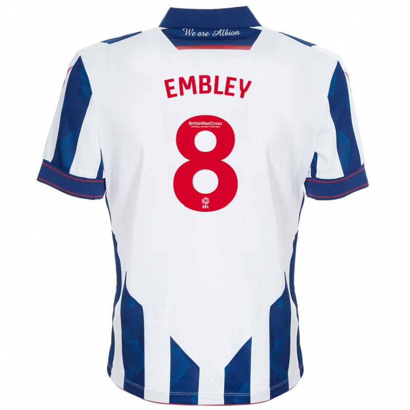 Kandiny Kinderen Rosie Embley #8 Wit Donkerblauw Thuisshirt Thuistenue 2024/25 T-Shirt België