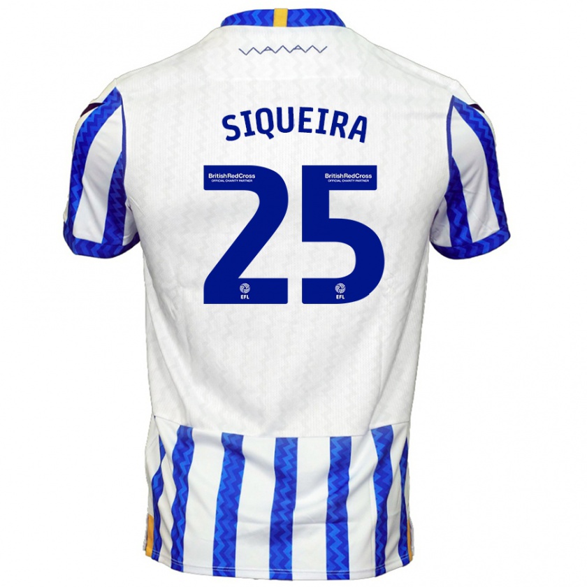 Kandiny Bambino Maglia Guilherme Siqueira #25 Blu Bianco Kit Gara Home 2024/25 Maglietta