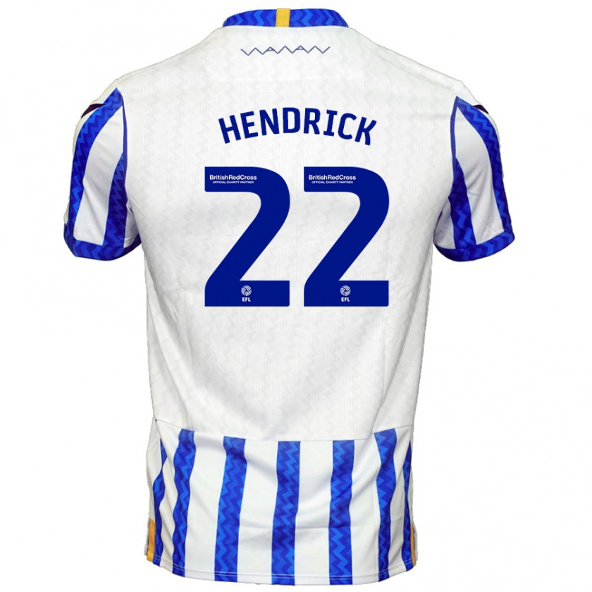 Kandiny Kinderen Jeff Hendrick #22 Blauw Wit Thuisshirt Thuistenue 2024/25 T-Shirt