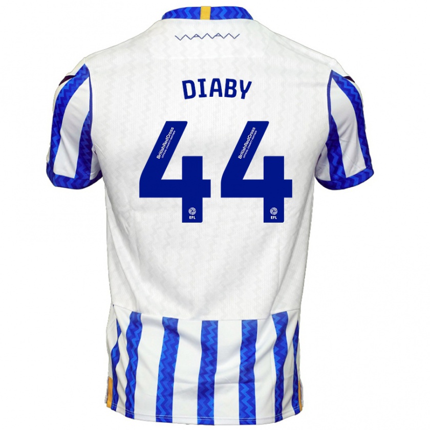 Kandiny Kinderen Momo Diaby #44 Blauw Wit Thuisshirt Thuistenue 2024/25 T-Shirt