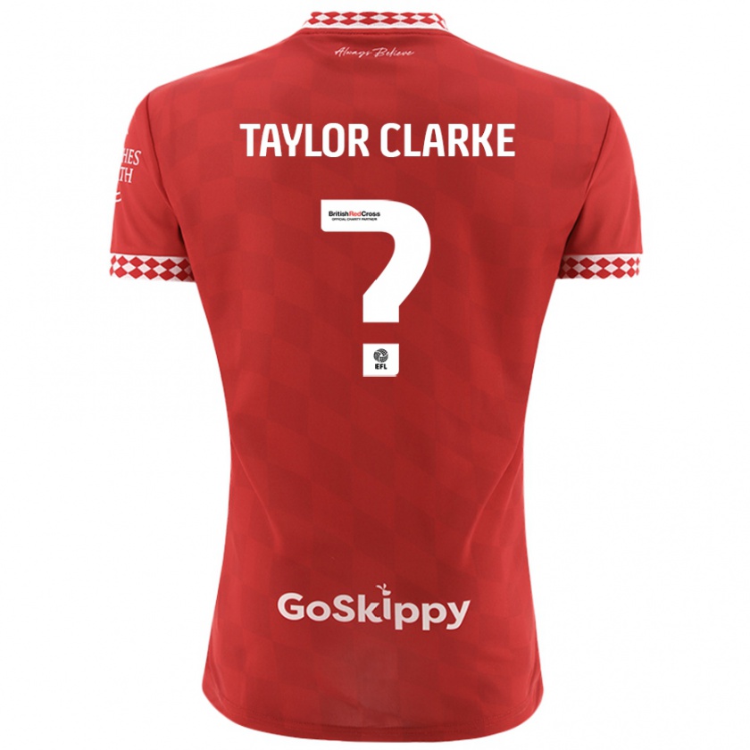 Kandiny Kinderen Omar Taylor-Clarke #0 Rood Thuisshirt Thuistenue 2024/25 T-Shirt