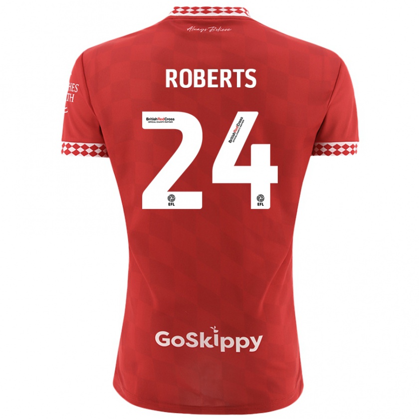 Kandiny Kinderen Haydon Roberts #24 Rood Thuisshirt Thuistenue 2024/25 T-Shirt