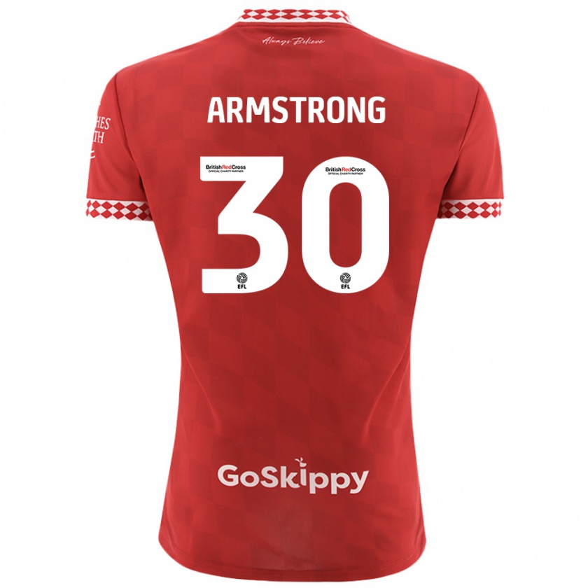 Kandiny Kinderen Sinclair Armstrong #30 Rood Thuisshirt Thuistenue 2024/25 T-Shirt