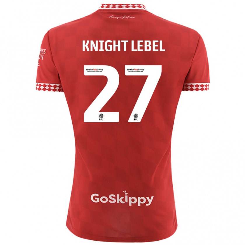 Kandiny Dzieci Jamie Knight-Lebel #27 Czerwony Domowa Koszulka 2024/25 Koszulki Klubowe