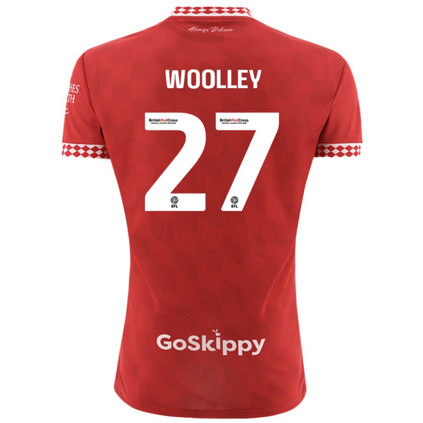 Kandiny Dzieci Jesse Woolley #27 Czerwony Domowa Koszulka 2024/25 Koszulki Klubowe