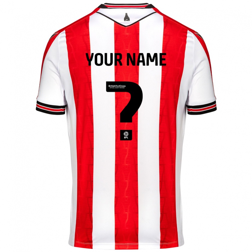 Kandiny Bambino Maglia Il Tuo Nome #0 Rosso Bianco Kit Gara Home 2024/25 Maglietta