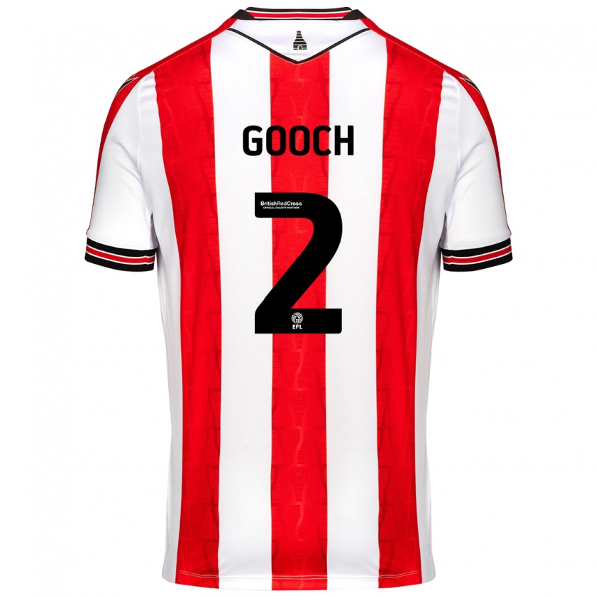 Kandiny Kinderen Lynden Gooch #2 Rood Wit Thuisshirt Thuistenue 2024/25 T-Shirt