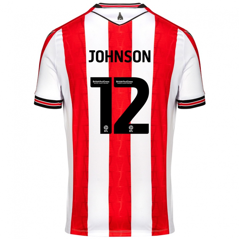 Kandiny Kinderen Daniel Johnson #12 Rood Wit Thuisshirt Thuistenue 2024/25 T-Shirt België