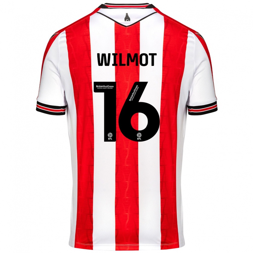 Kandiny Kinderen Ben Wilmot #16 Rood Wit Thuisshirt Thuistenue 2024/25 T-Shirt