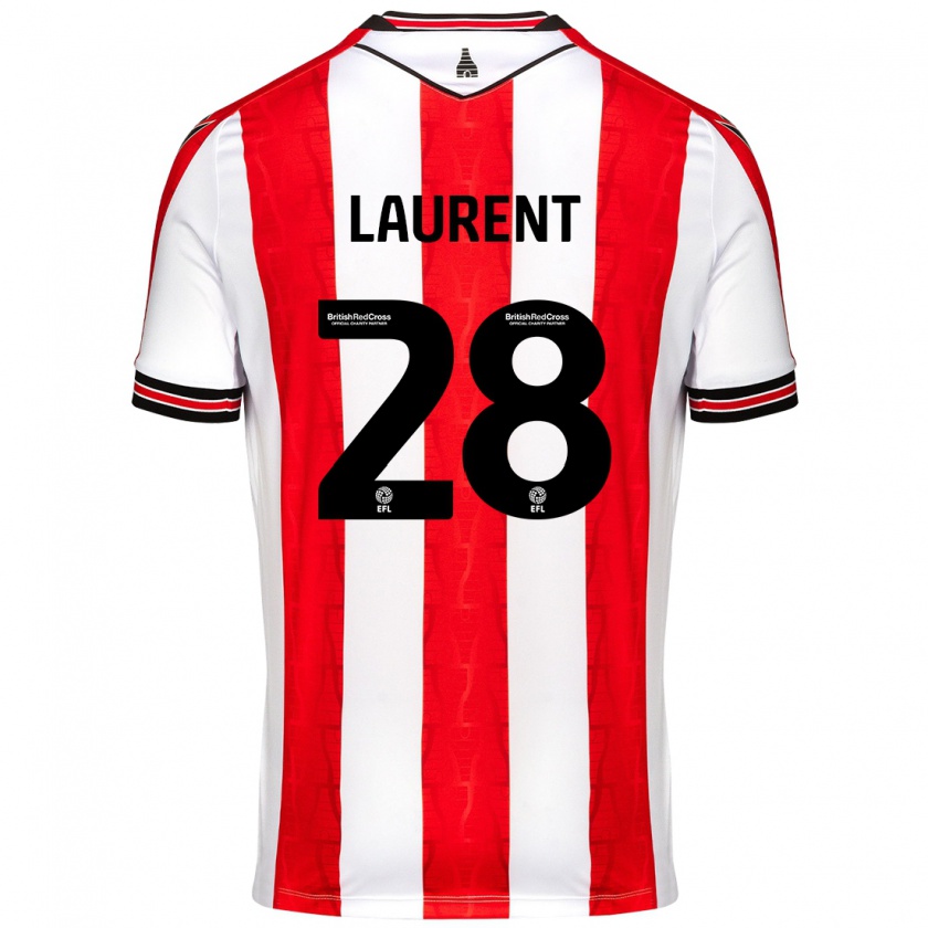 Kandiny Bambino Maglia Josh Laurent #28 Rosso Bianco Kit Gara Home 2024/25 Maglietta