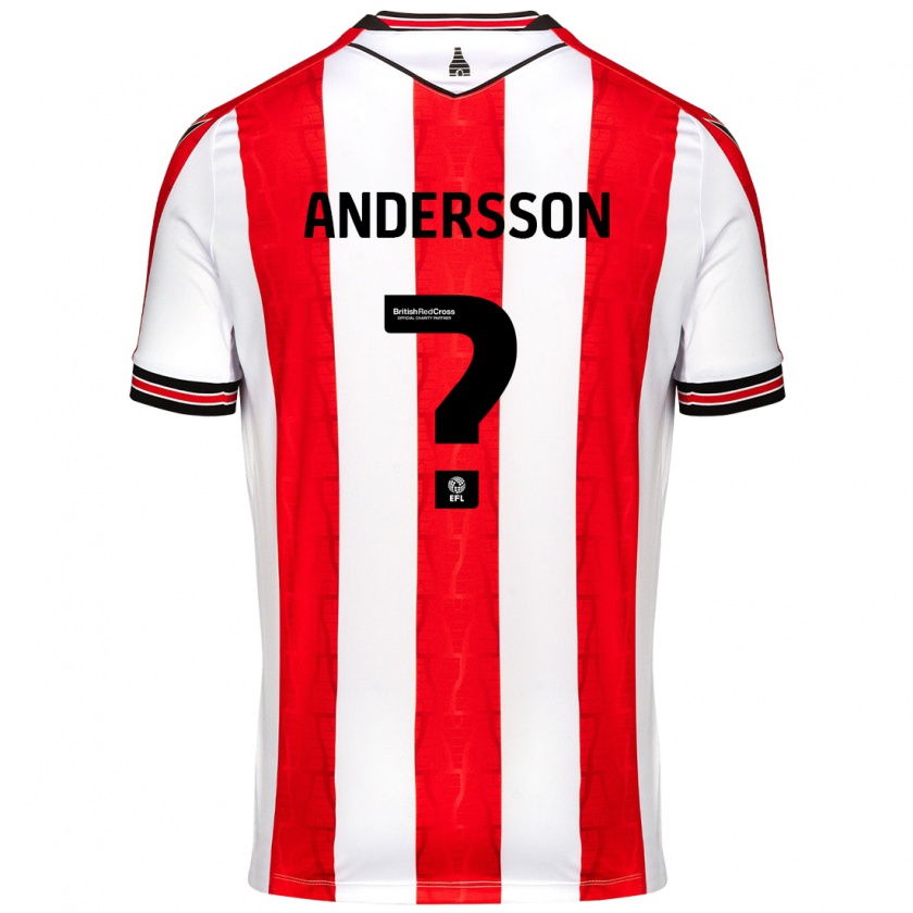 Kandiny Kinder Edwin Andersson #0 Rot Weiß Heimtrikot Trikot 2024/25 T-Shirt Österreich