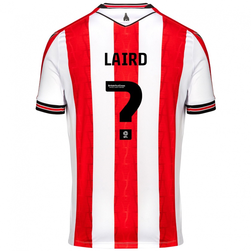 Kandiny Criança Camisola Logan Laird #0 Vermelho Branco Principal 2024/25 Camisa Brasil