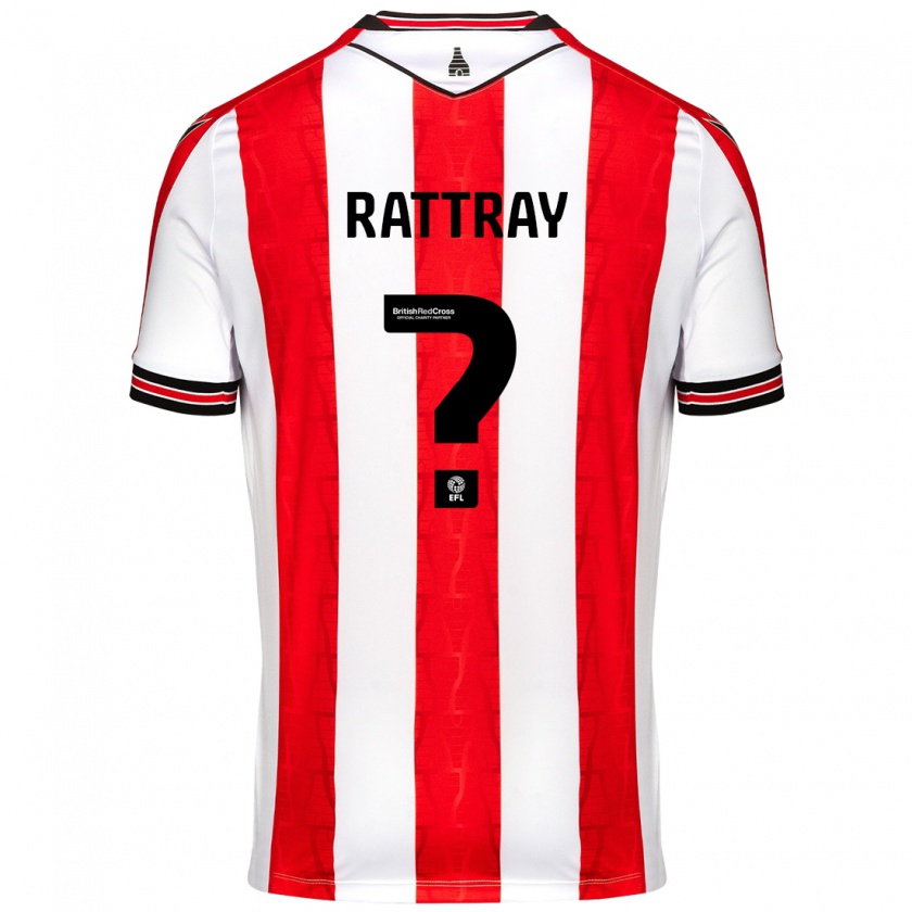 Kandiny Kinderen Zane Rattray #0 Rood Wit Thuisshirt Thuistenue 2024/25 T-Shirt