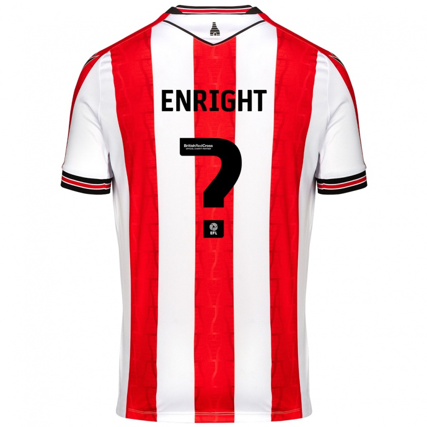 Kandiny Bambino Maglia Luke Enright #0 Rosso Bianco Kit Gara Home 2024/25 Maglietta