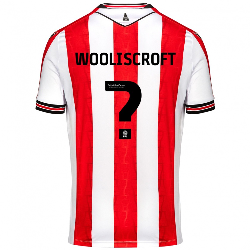 Kandiny Niño Camiseta Morgan Wooliscroft #0 Rojo Blanco 1ª Equipación 2024/25 La Camisa