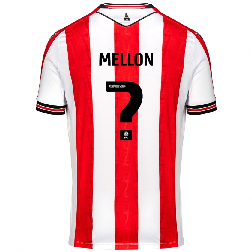 Kandiny Bambino Maglia Luke Mellon #0 Rosso Bianco Kit Gara Home 2024/25 Maglietta