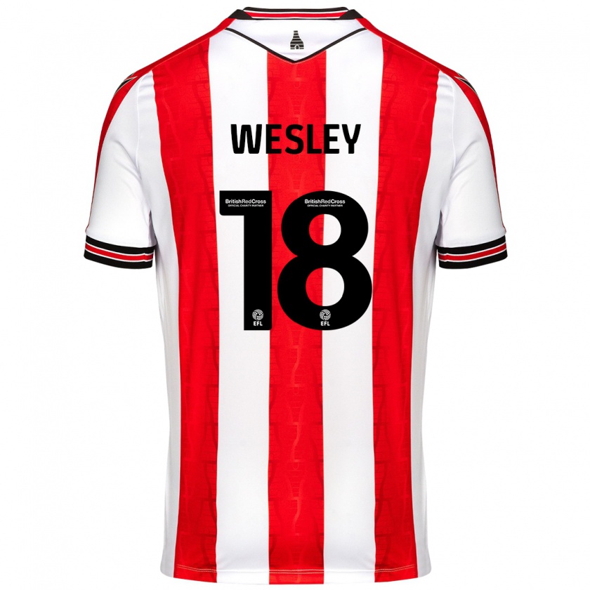 Kandiny Bambino Maglia Wesley Moraes #18 Rosso Bianco Kit Gara Home 2024/25 Maglietta