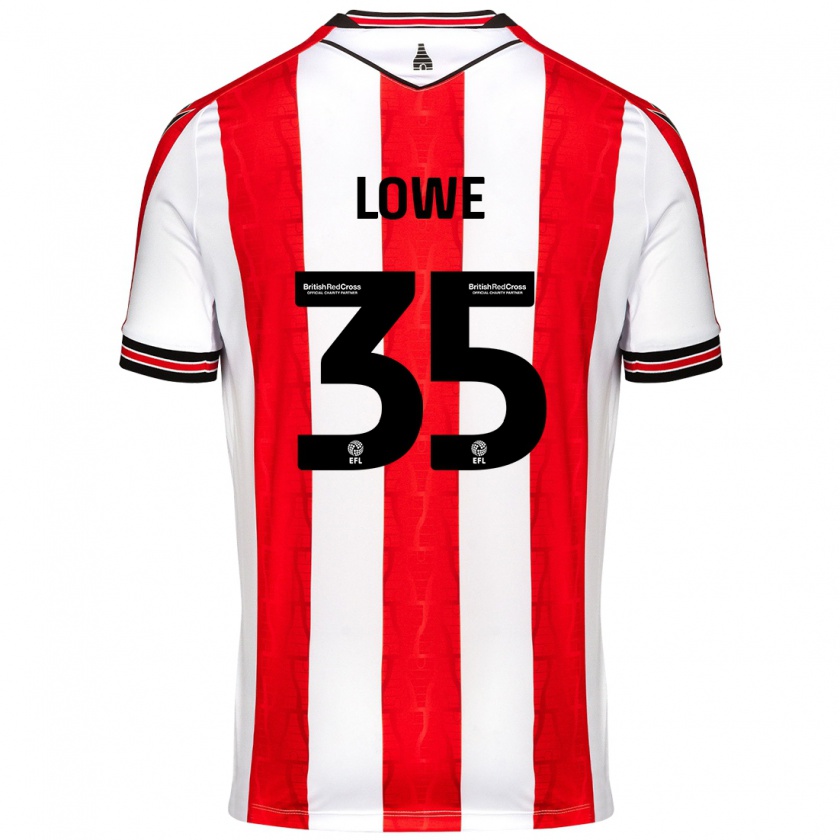 Kandiny Kinderen Nathan Lowe #35 Rood Wit Thuisshirt Thuistenue 2024/25 T-Shirt