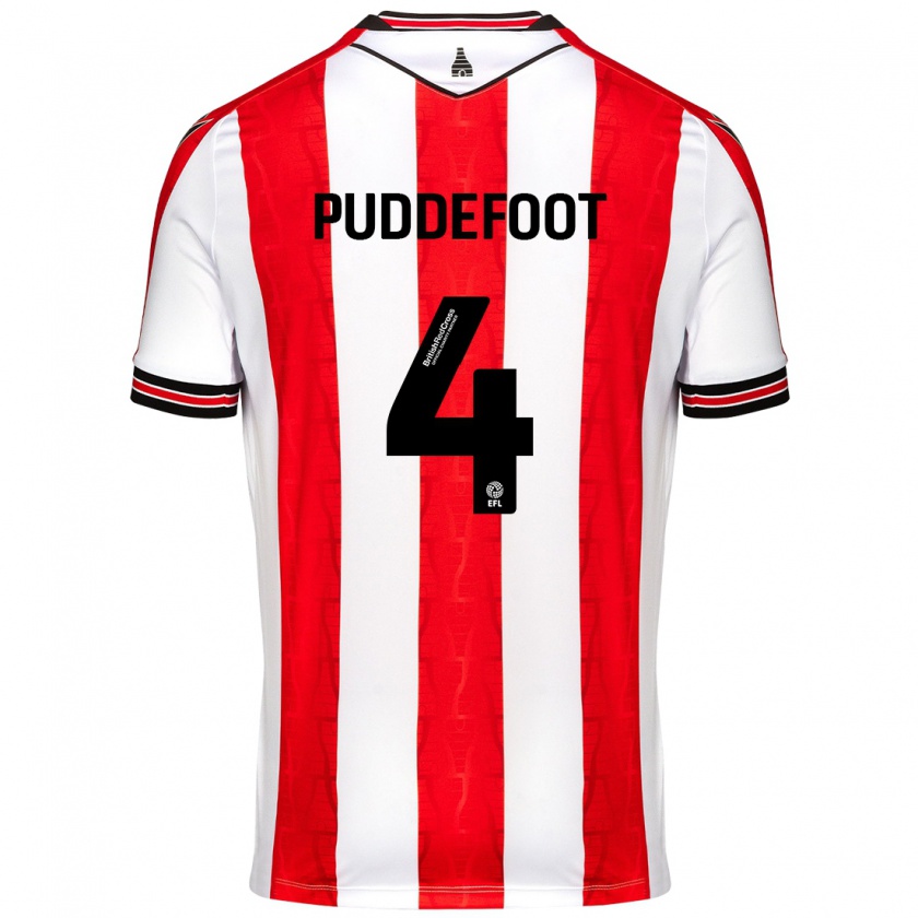 Kandiny Kinderen Danielle Puddefoot #4 Rood Wit Thuisshirt Thuistenue 2024/25 T-Shirt