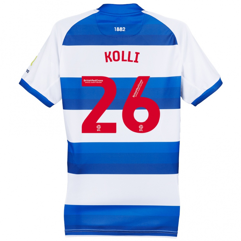 Kandiny Bambino Maglia Rayan Kolli #26 Bianco Blu Kit Gara Home 2024/25 Maglietta